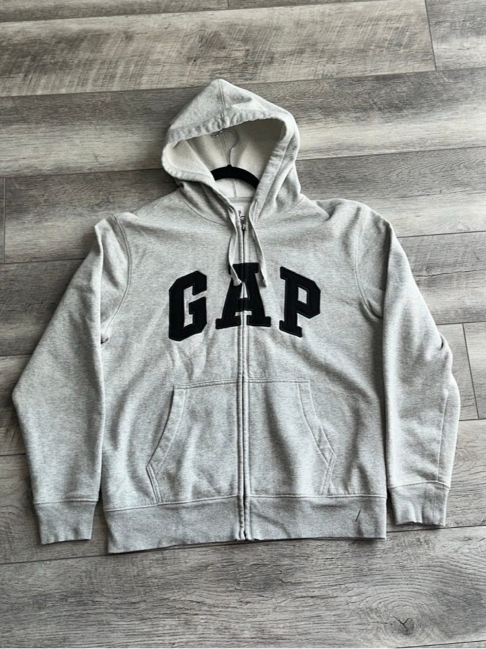 GAP Big Logo Full Zip Hoodie Gray Men’s M Fleece Streetwear Y2K